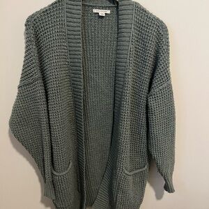 American Eagle Outfitters Chunky Open-Front Cardigan - Sage Green